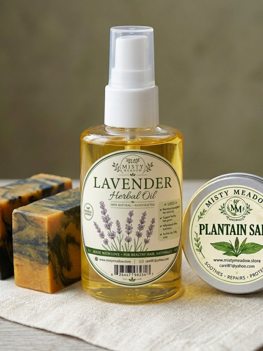 Misty Meadow Botanical Ritual Gift Set — Soap, Salve & Oil